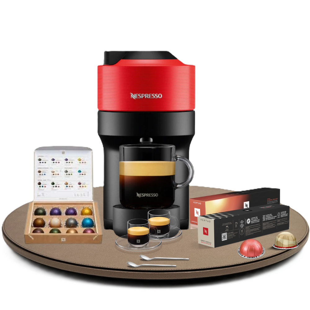 Pack Vertuo Pop + 2 Tasses Vertuo Espresso + Assortiment de 20 capsules 