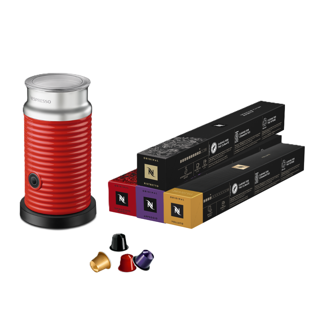 Pack Aeroccino rouge + 40 Capsules