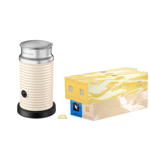 Pack Aeroccino Blanc + 40 Capsules Vertuo