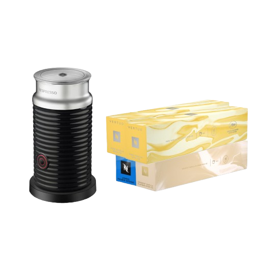 Pack Aeroccino noir + 40 Capsules Vertuo