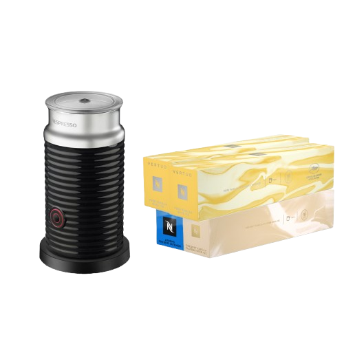 Pack Aeroccino noir + 40 Capsules Vertuo