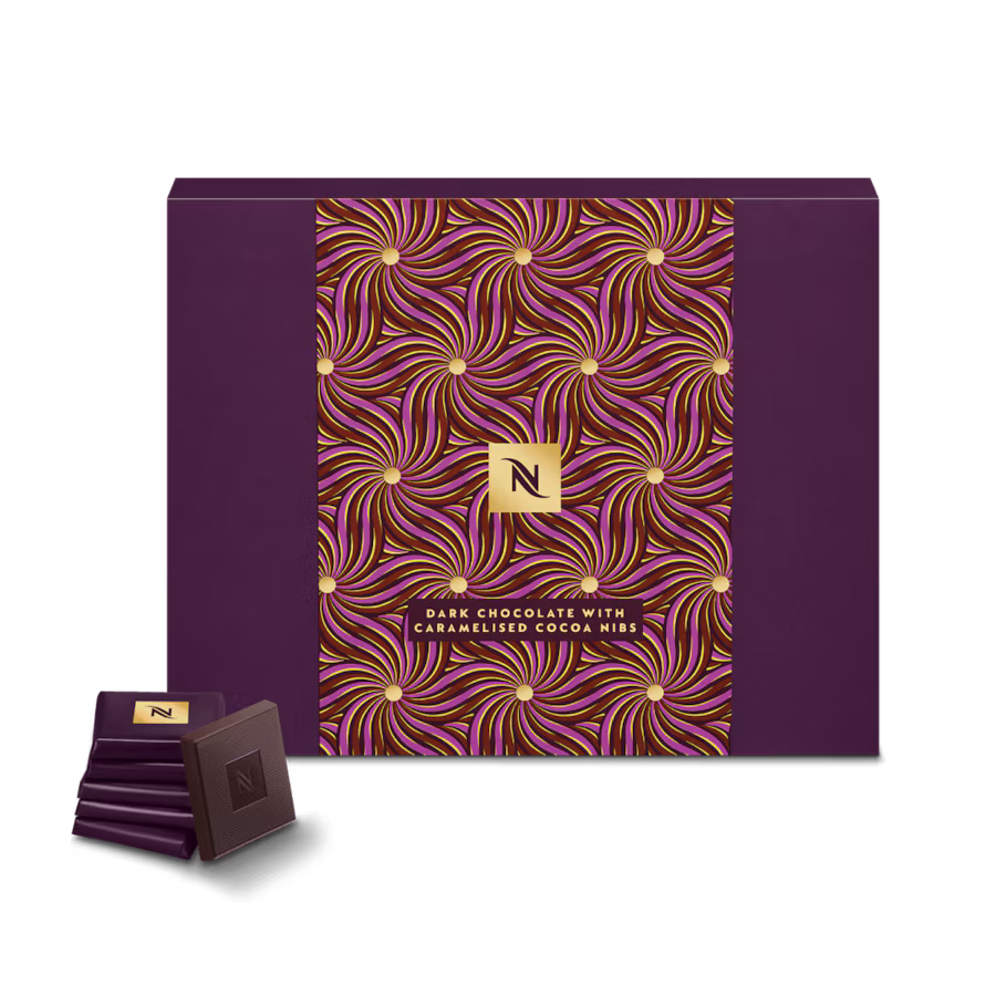 Dark Chocolate Squares with Cocoa Nibs