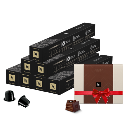 Pack Ristretto Italiano 70 capsules + Une Boite de Chocolats