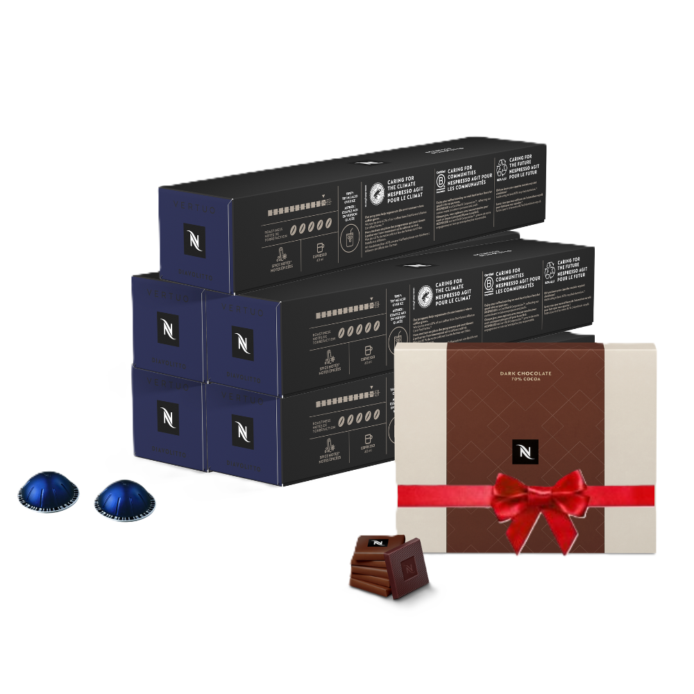 Pack Diavolitto 50 Capsules + Une Boite de Chocolats