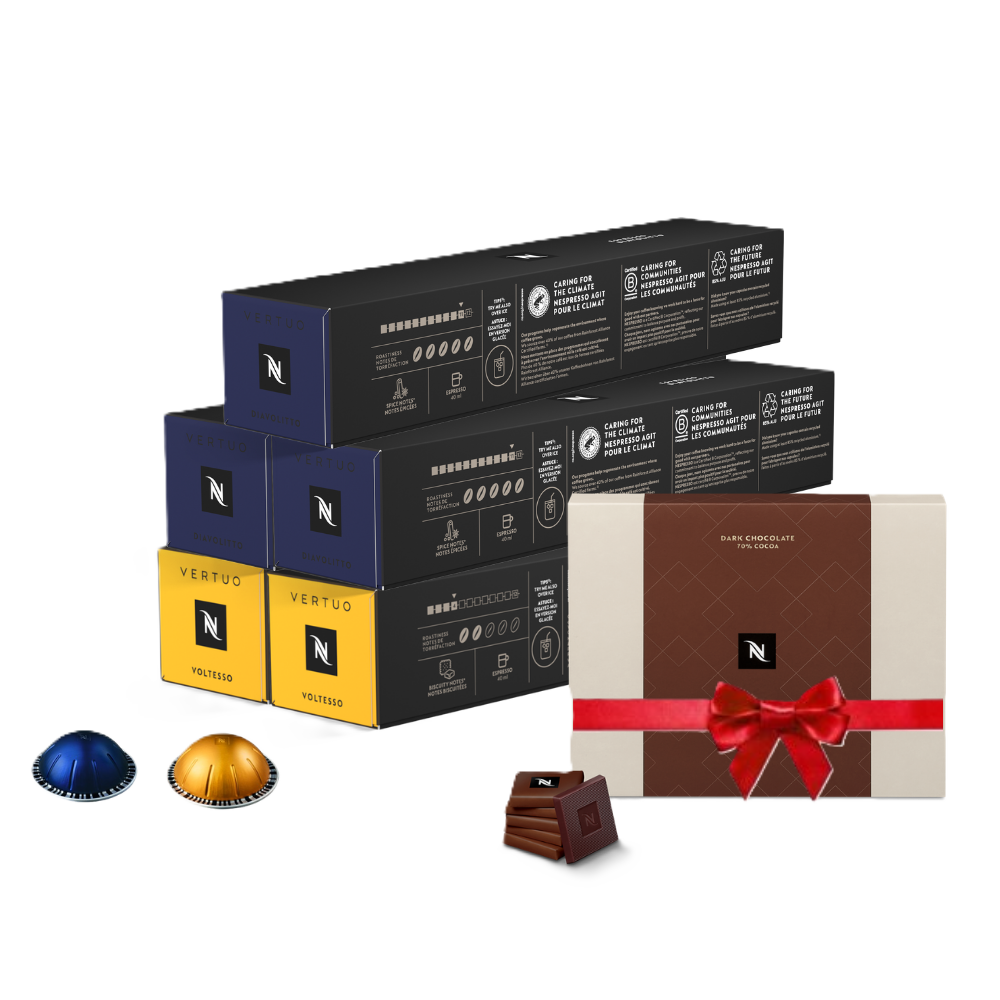Pack 50 Capsules Vertuo Best Seller + Une Boite de Chocolats