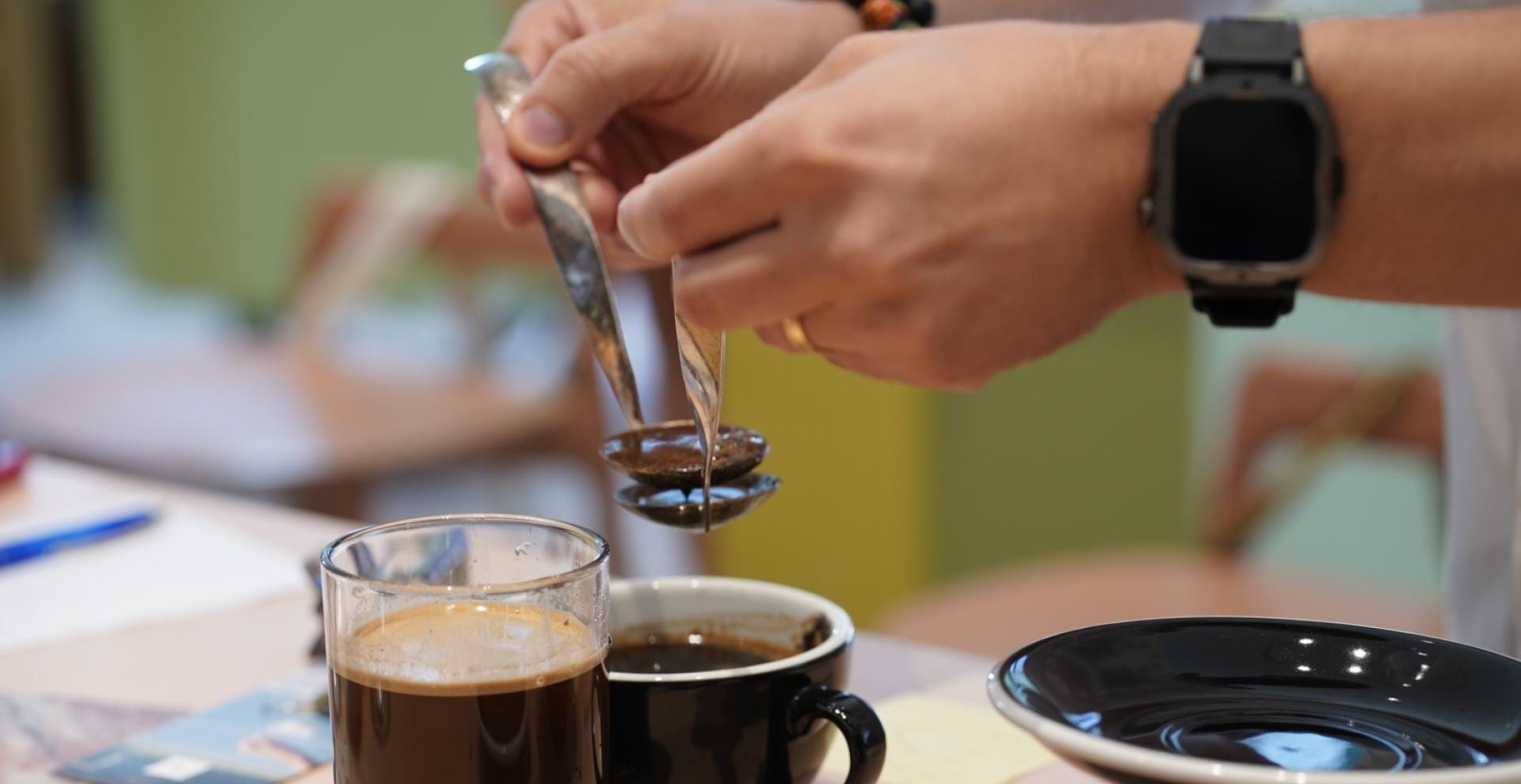 People toasting coffee
