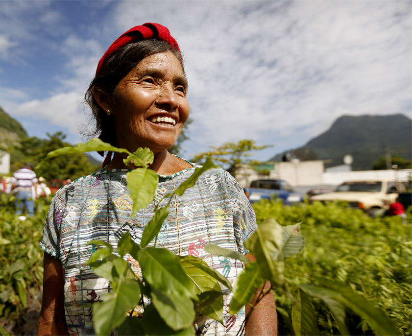 Positive cup woman