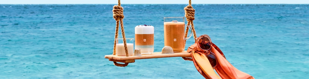 Riviera-style iced coconut latte