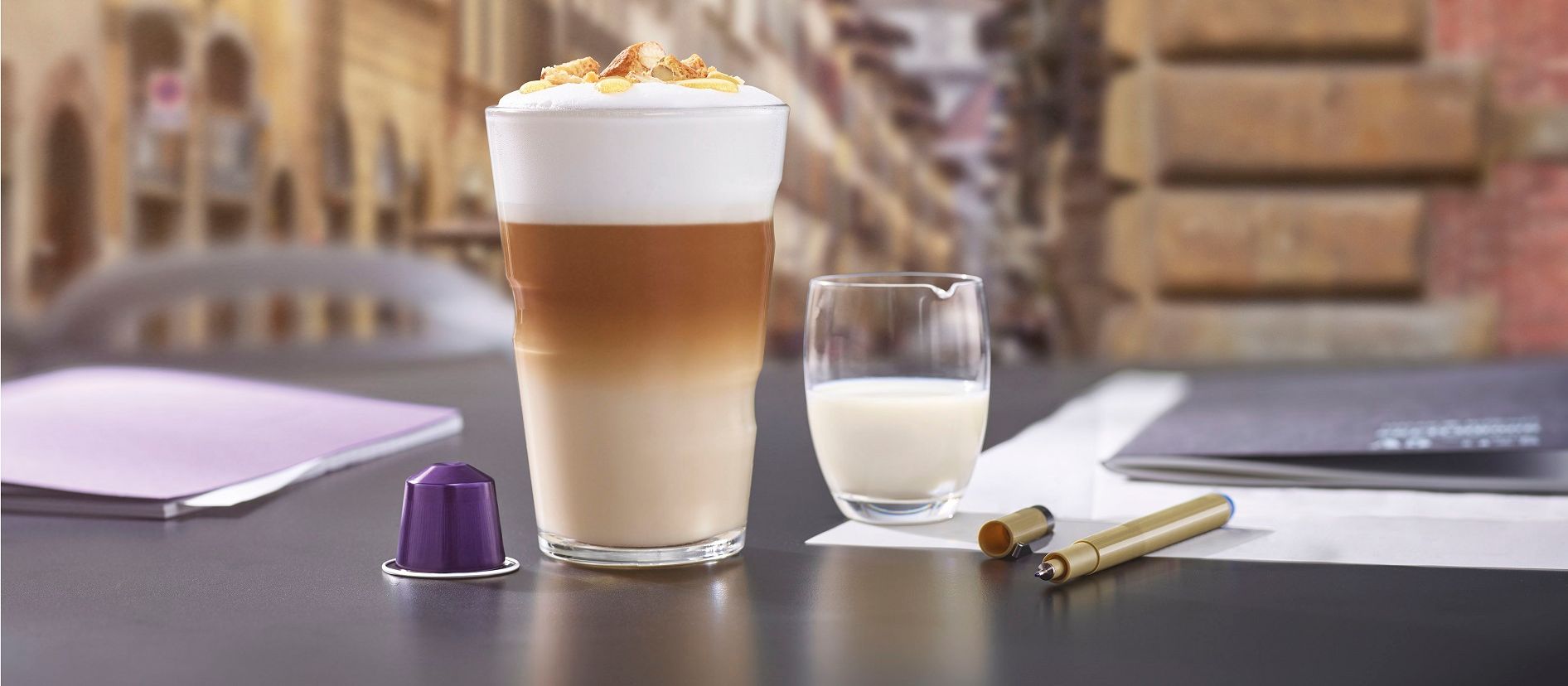 Cantuccini Pinenuts Latte Macchiato - Nespresso Recipes