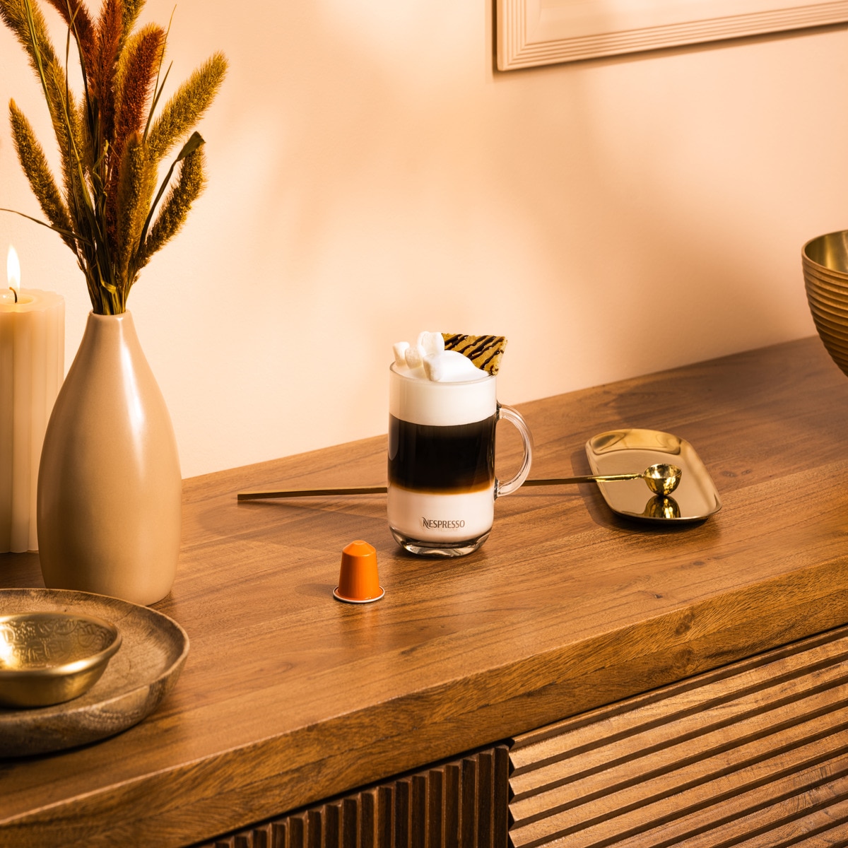 Fireplace pumpkin latte - Nespresso Recipes