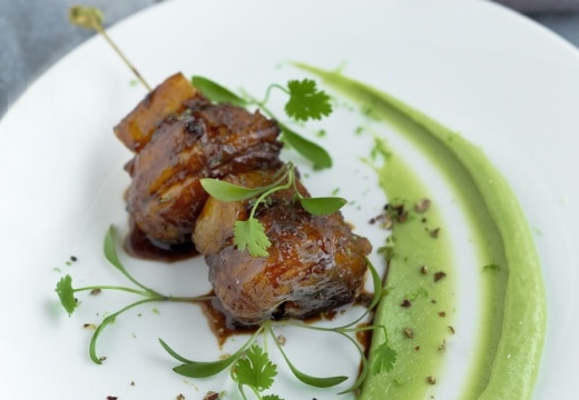 Roast Langoustines with Miso, Coffee, Grilled Pineapple and Szechuan Pepper