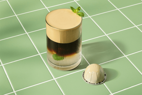 Iced Coconut Vanilla Mint Mocktail- Vertuo