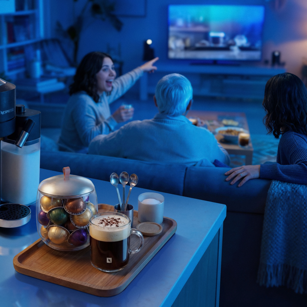 image of a family watching TV