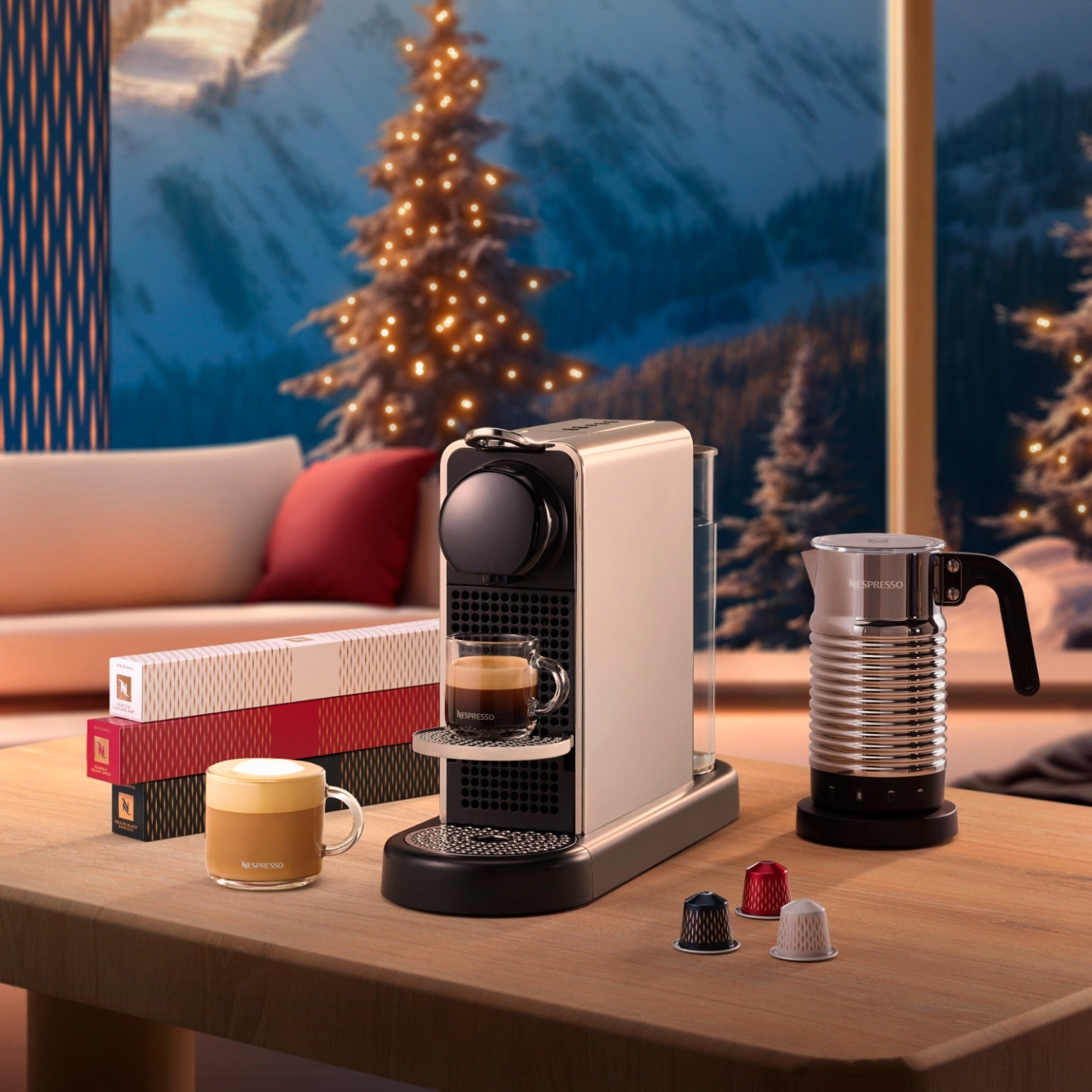 Festive Black Espresso Coffee Pods Nespresso