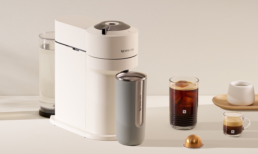 Nespresso Vertuo Next - Premium Creamy White Dark Chrome - Small