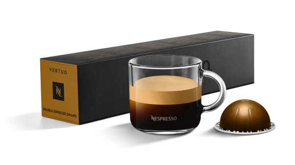 Nespresso Capsules VertuoLine Double Espresso Chiaro Medium Roast Espresso  Coffee 30 Count Coffee Pods Brews 2.7 Ounce