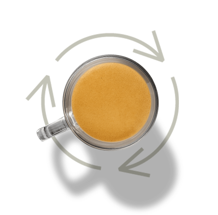 Kaffeetasse von oben fotografiert