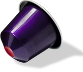 Decaffeinated purple Nespresso coffee capsule