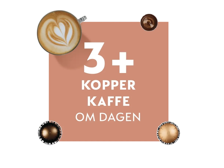 Til kaffekrigeren - 3+ kopper om dagen 