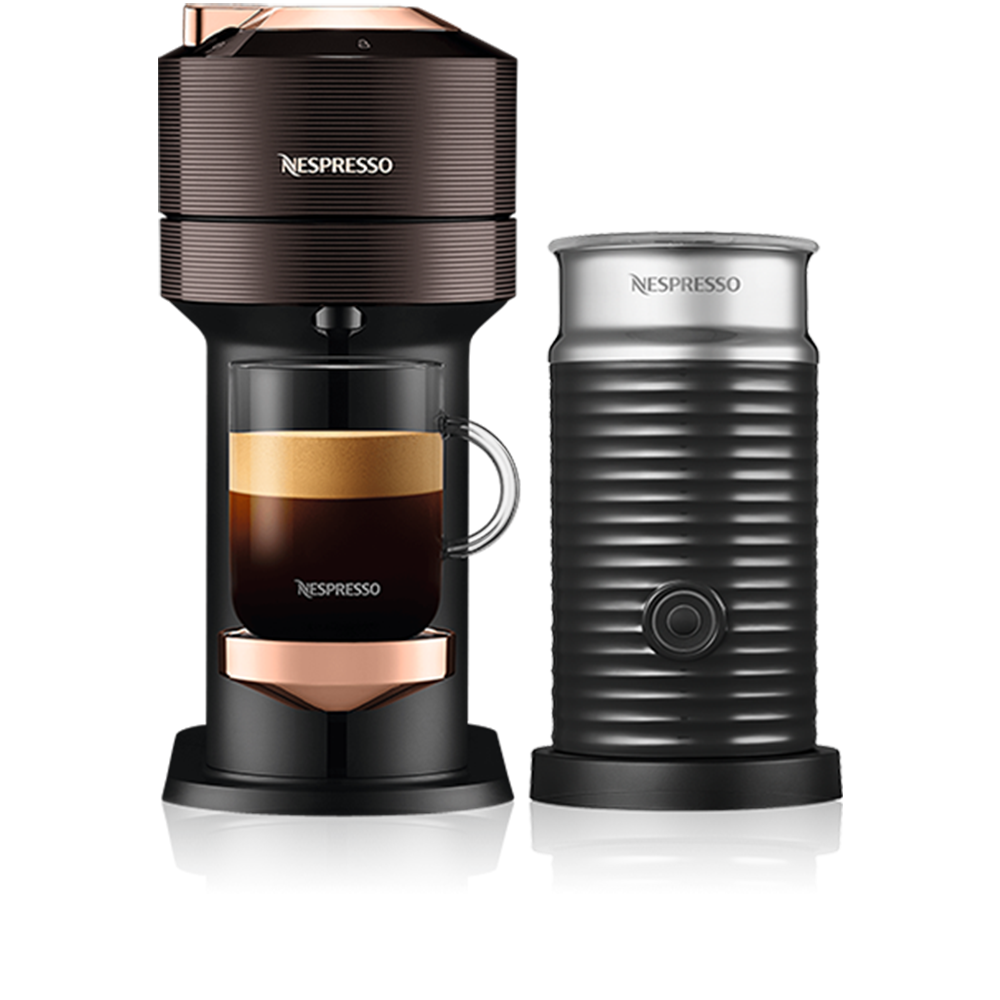 nespresso vertuo next premium bundle coffee machine brown