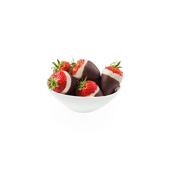 Featuring Dipped Strawberries with White & Milk Chocolate