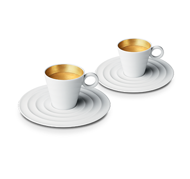 Nespresso 6er Set Espresso Tassen Untertassen Löffel Classic Kaffee Tee Kakao