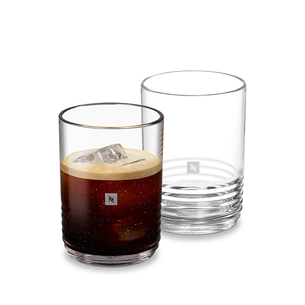 Nespresso VIEW Recipe Glass Set of Two-2 12 oz Coffee Drink Glasses #3781