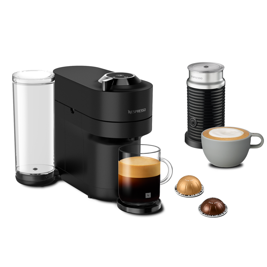 Vertuo Pop+ Matte Black Chrome & Milk Frother Bundle | Vertuo