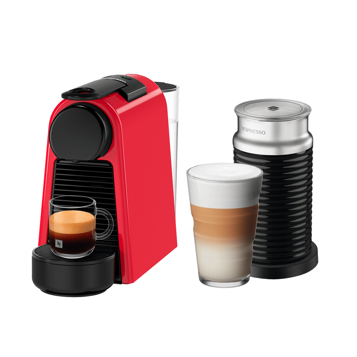 Ruby Red Essenza Mini d30 & Milk Frother Bundle | Nespresso USA