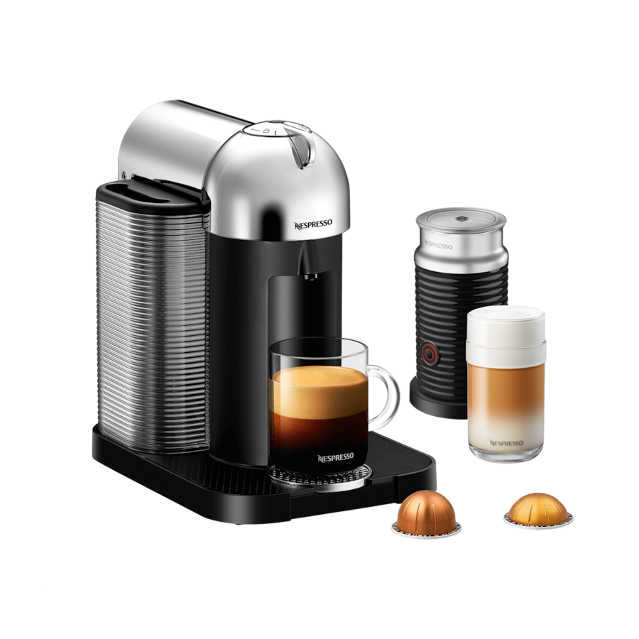 Vertuo Chrome & Milk Frother Bundle | Vertuo Coffee Machine