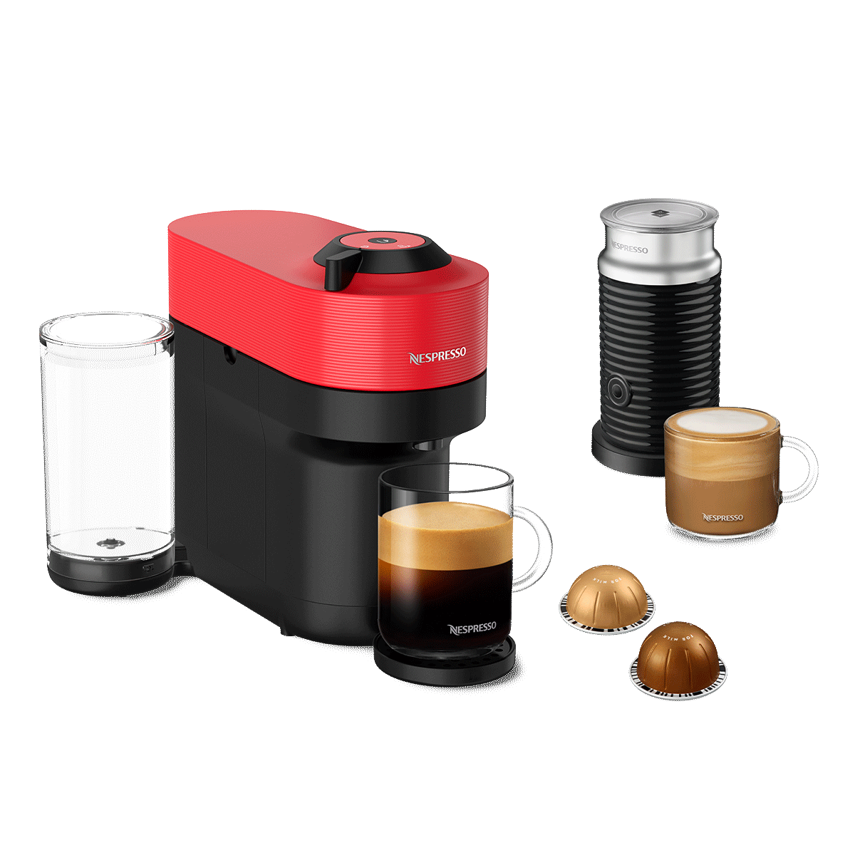 Vertuo Pop+ Spicy Red & Milk Bundle | Vertuo Coffee Machine | USA