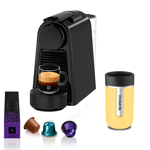 Bundle Essenza Mini Black + 3 étuis + Travel Mug