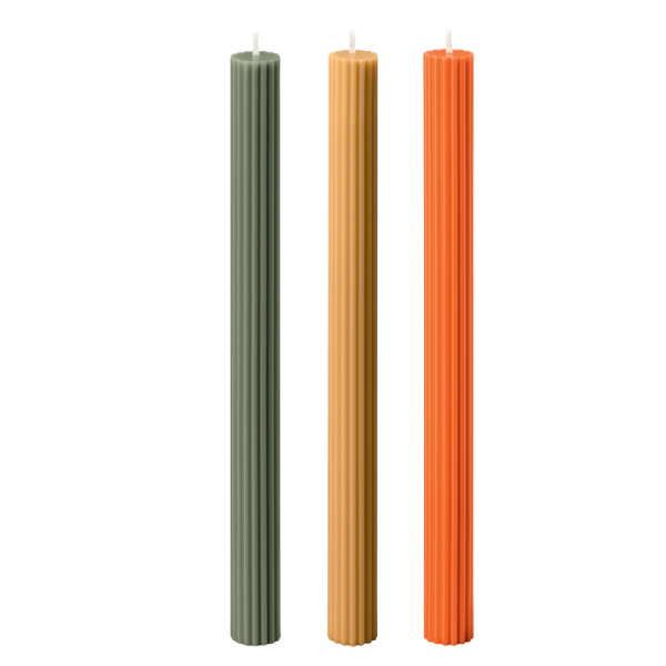 Ribbed Candles Blooming Flower