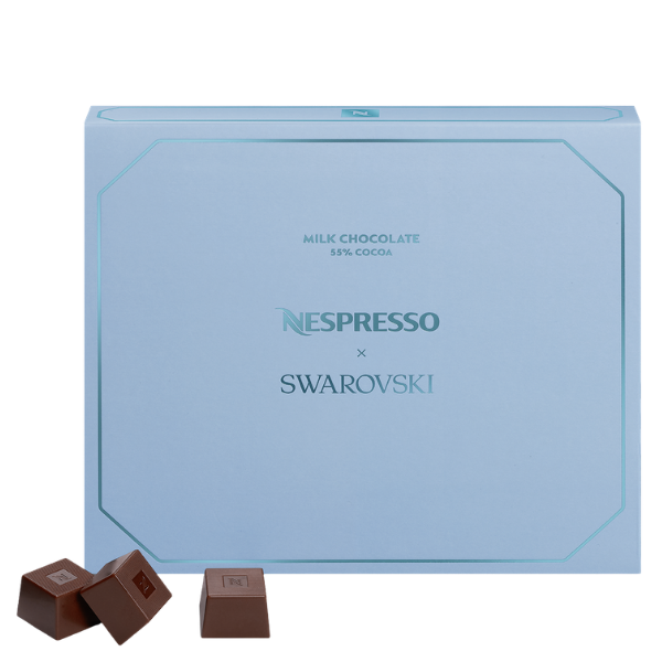 Nespresso x Swarovski milk chocolate pieces