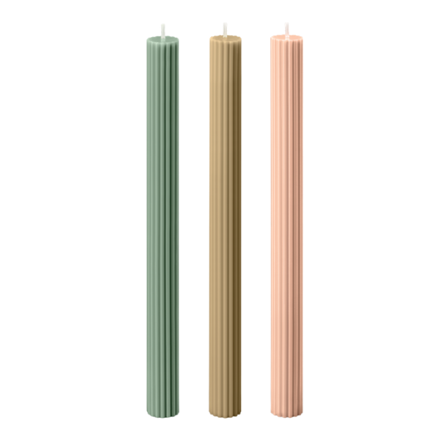 Ribbed Candles Falling Leaves