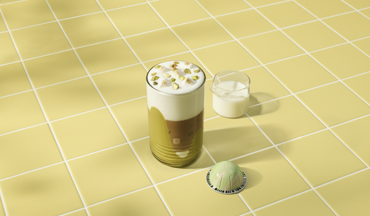 Iced Pistachio Vanilla Oat Latte